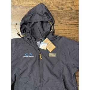 L.L.Bean Mountain Classic Anorak Black Pull Over 1/4 Zip Up Jacket Medium